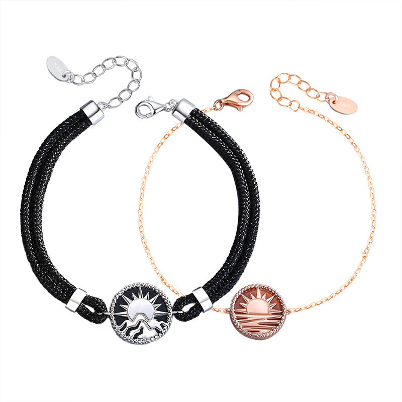 Damen- und Herren-Armbänder im Sunset-Paar- und Sterlingsilber-Sonnen-Persönlichkeitsstil