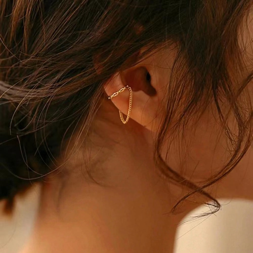 Retro Chain Tassel Female Simple Temperamental Personality Single Earrings
