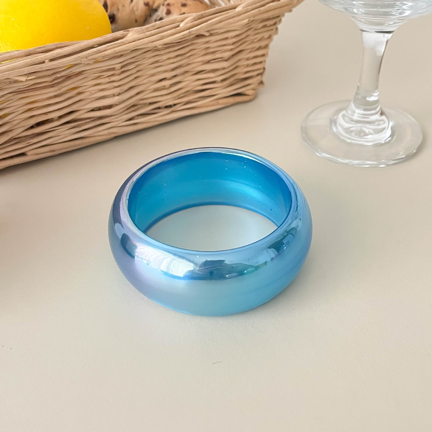 Magic Color Resin Wide Transparent Colorful Sweet Cool Style Niche Bracelet