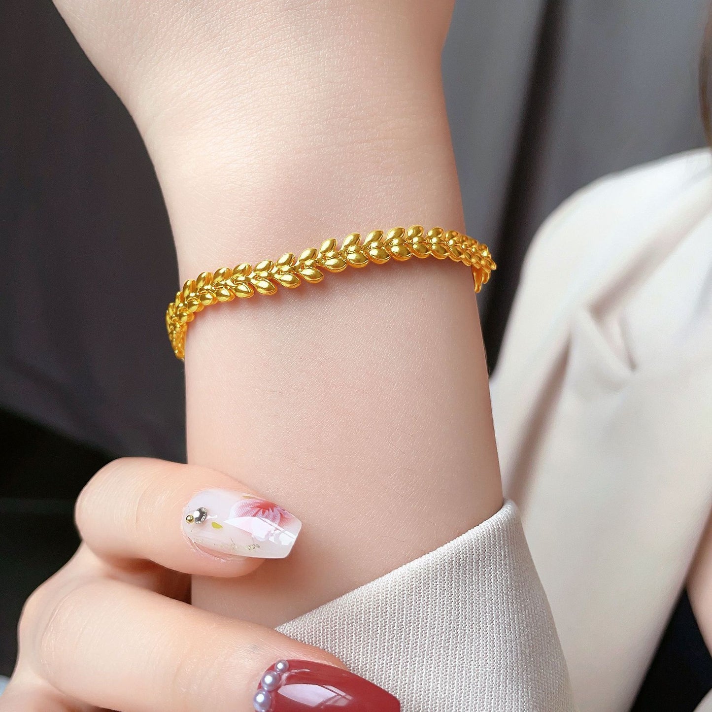 Women's Gold Wheat For Trendy Design Light Luxury Bracelets