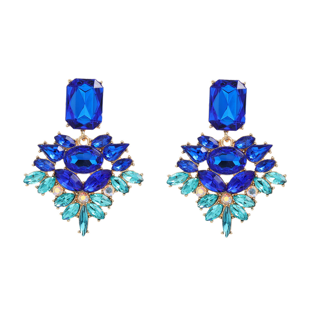 Women's Colorful Crystals Exaggerated Bohemian Style Party Earrings