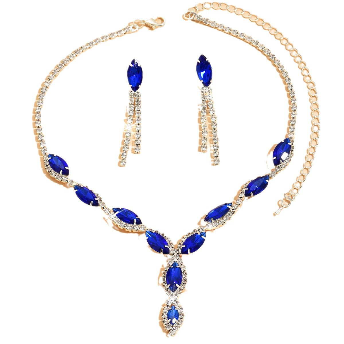 Personalized Color Horse Eye Water Drop Tassel Jewelry Set