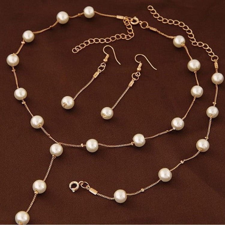 Blue Cheese Sea Korean Fashion Sweet Elegant Pearl Jewelry Set