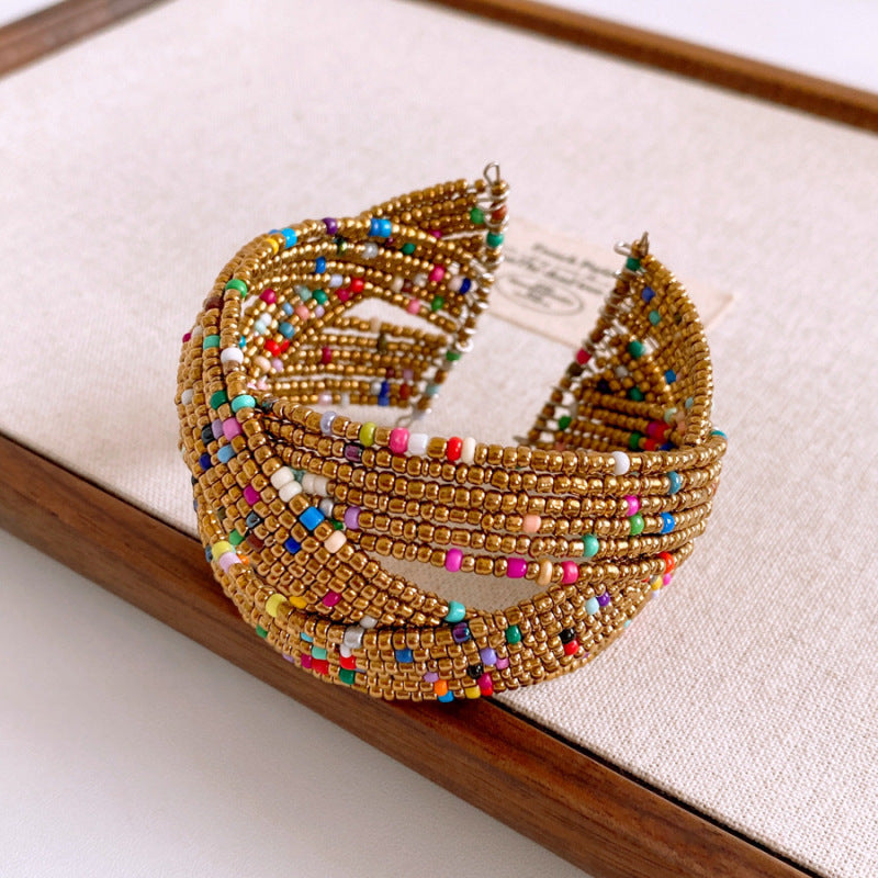 Vacation Style Acrylic Round Open-ended Fresh Sweet Niche Bracelet
