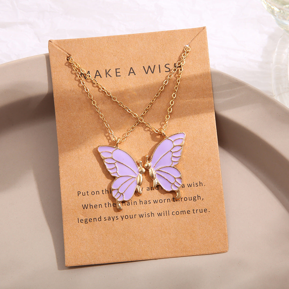 Bohemian Alloy Butterfly Pendant Suit Clavicle Chain Necklaces