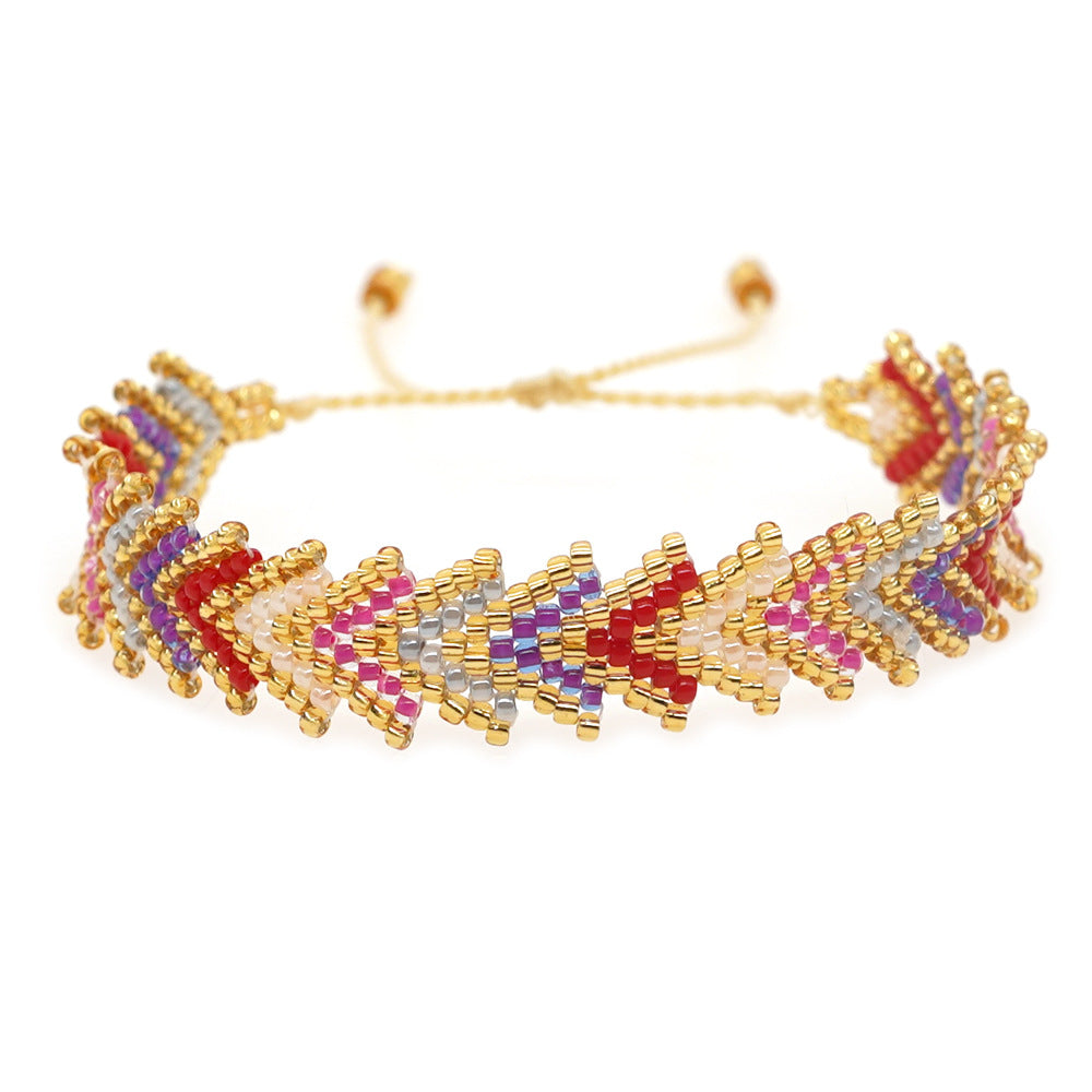 Women's Design Simple Style Bead Hand-woven Rainbow Bracelets