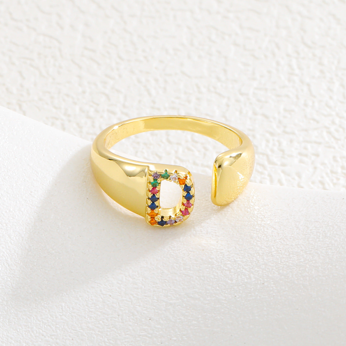 Letters Gold Plated Cell Phone Finger Ring