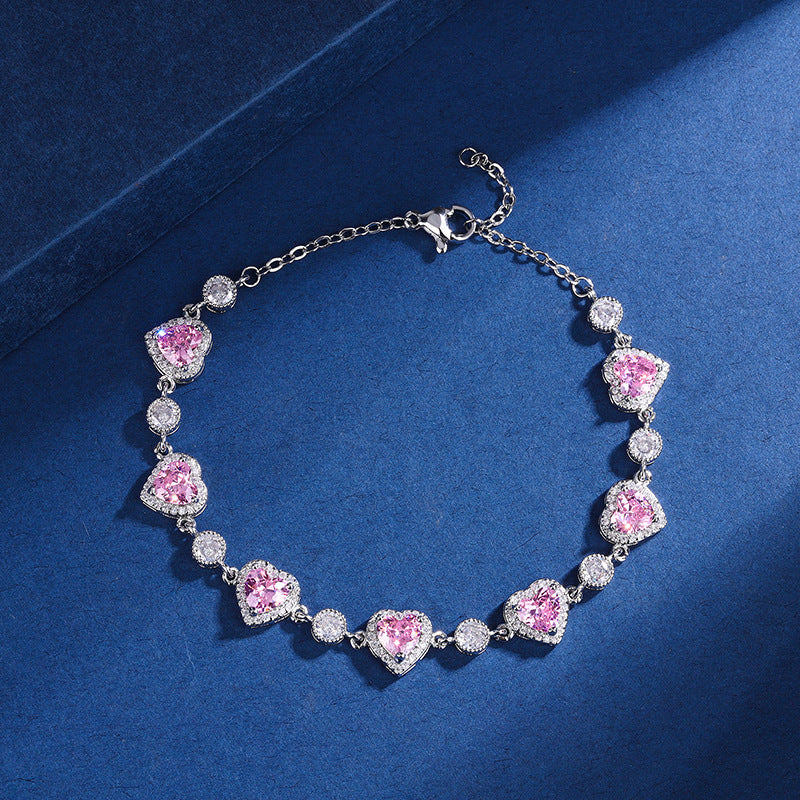 Bracelets de tempérament de luxe léger en Zircon de fleur de cerisier pour femmes