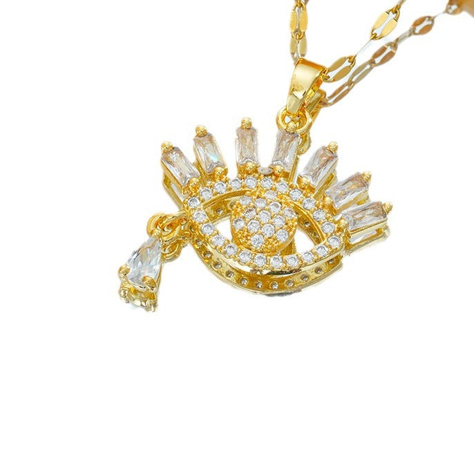 Zircon Devil's Eye Light Luxury Minority Elegant Female Necklaces