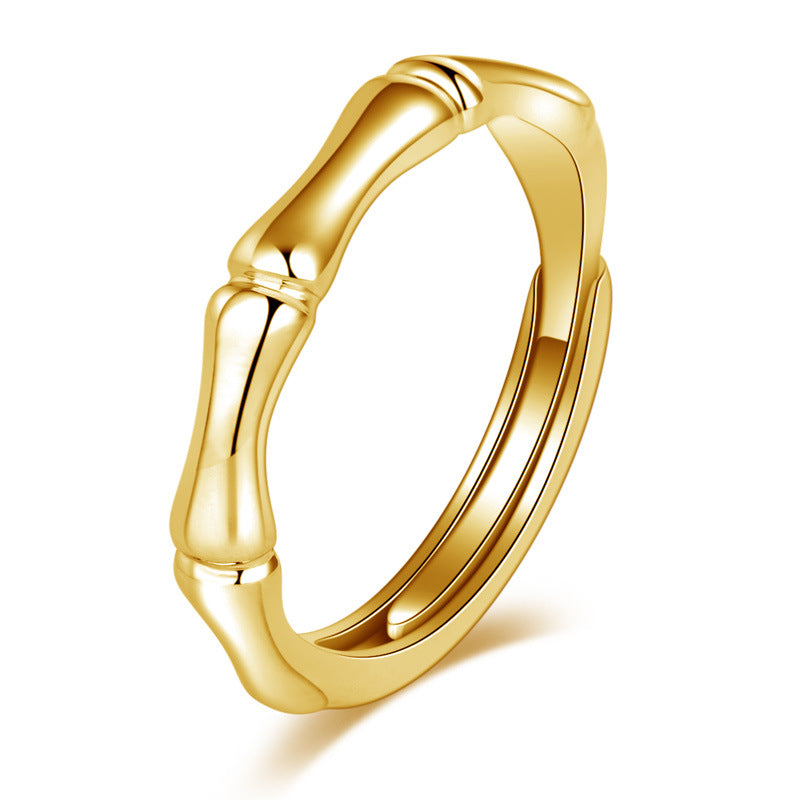 Women's & Men's & Forest Style Fresh Bamboo Opening Trendy High-rise Rings