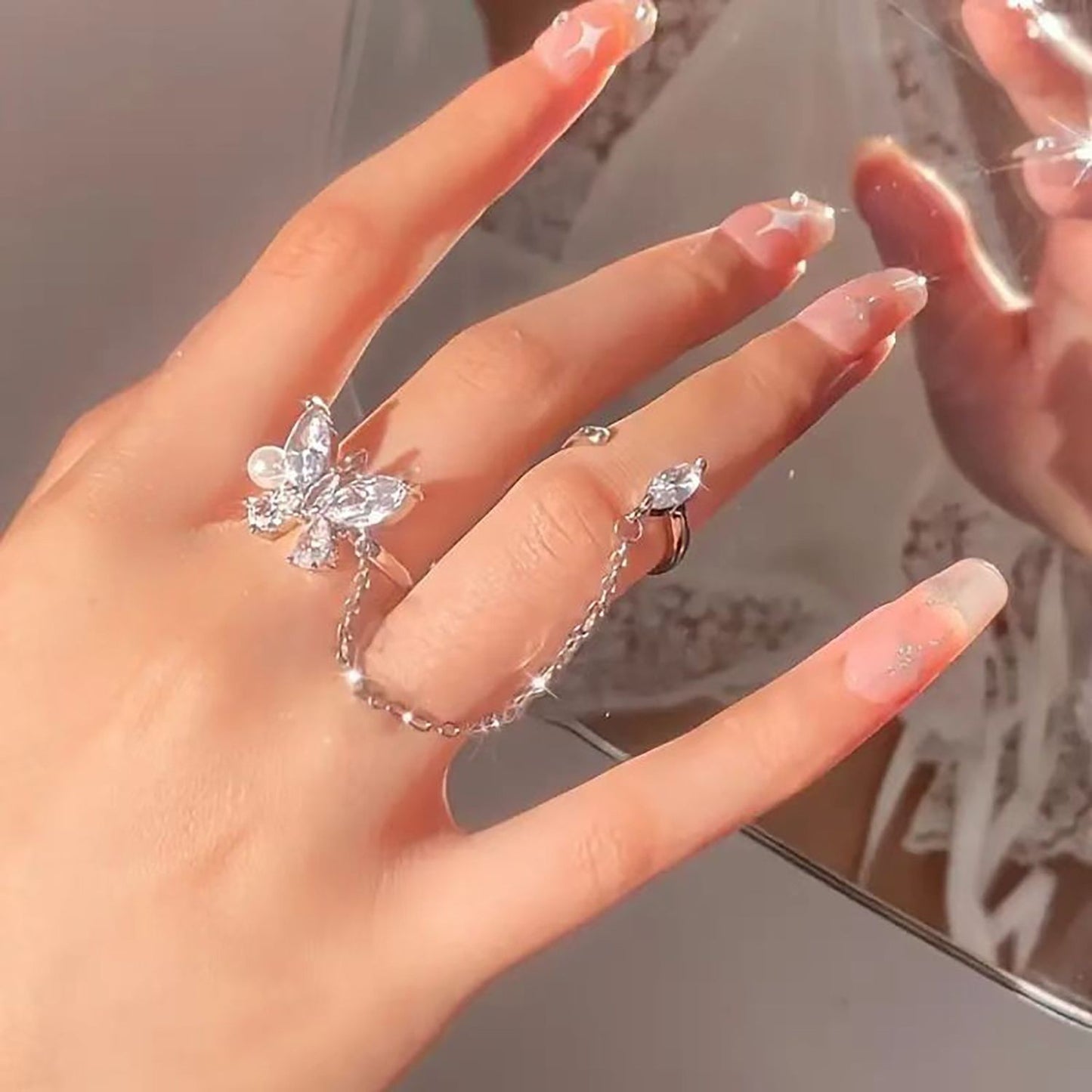 Light Luxury Butterfly Open Temperamental Minority Design Advanced Sense Ring