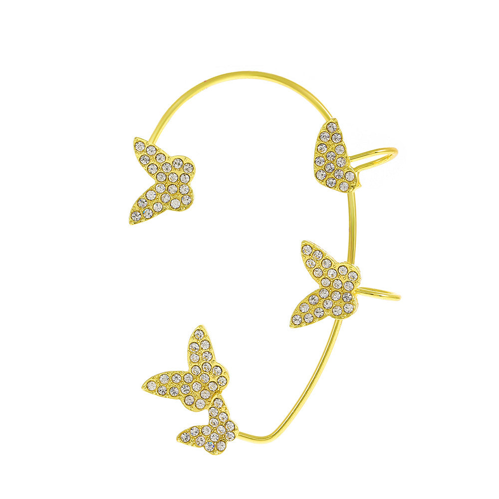 Diamond Butterfly Female Fashion Exaggerated Wings Ear Clip