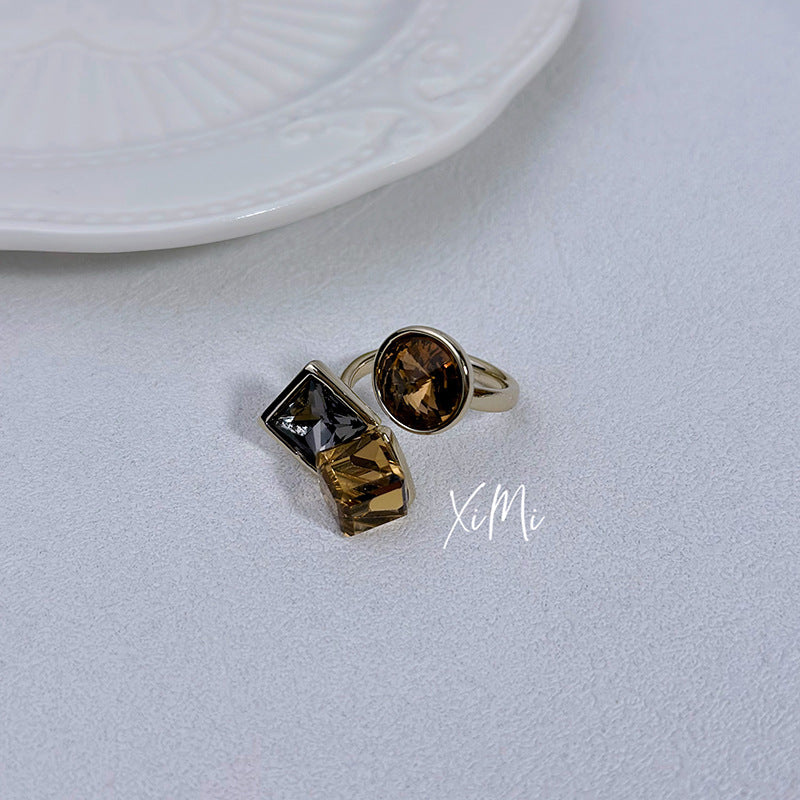 Luxury Zircon Opening Crystal Index Finger Ring