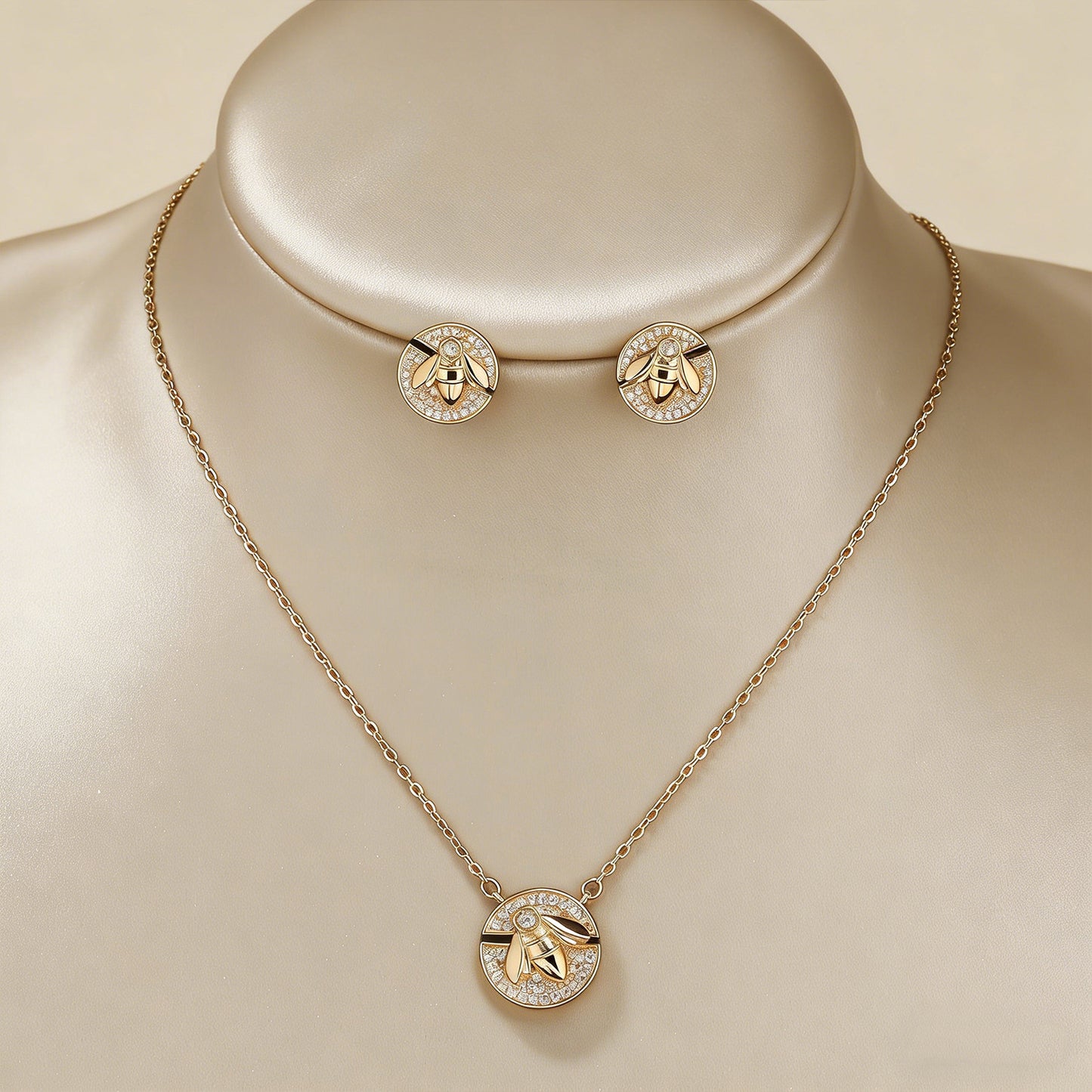 Copper Plated Gold Combination Fashion Versatile Jewelry Set