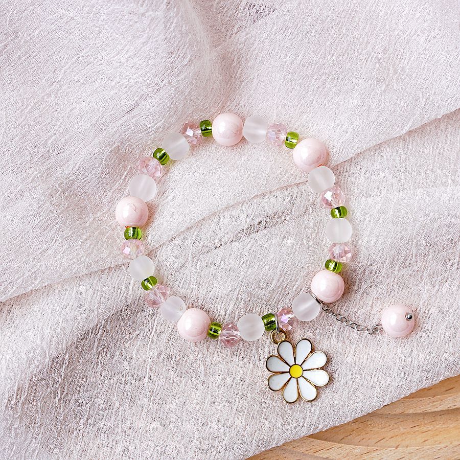 Popular Crystal String Beads Cherry Blossom Bracelets