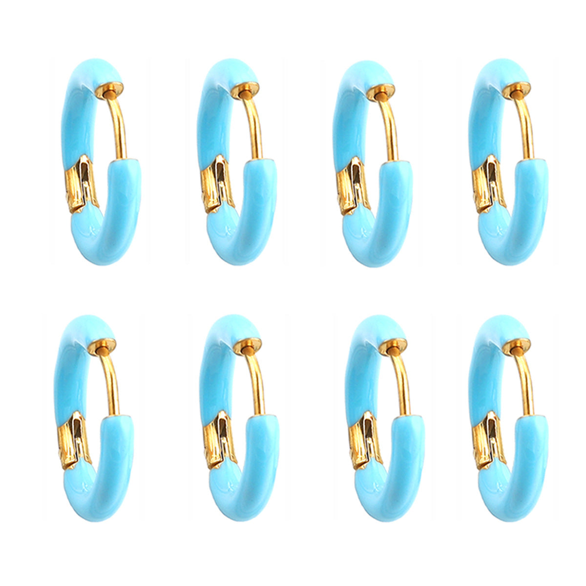 Enamel Color Handmade Oil Dripping Stainless Steel Clip Titanium Classic Ear Buckle