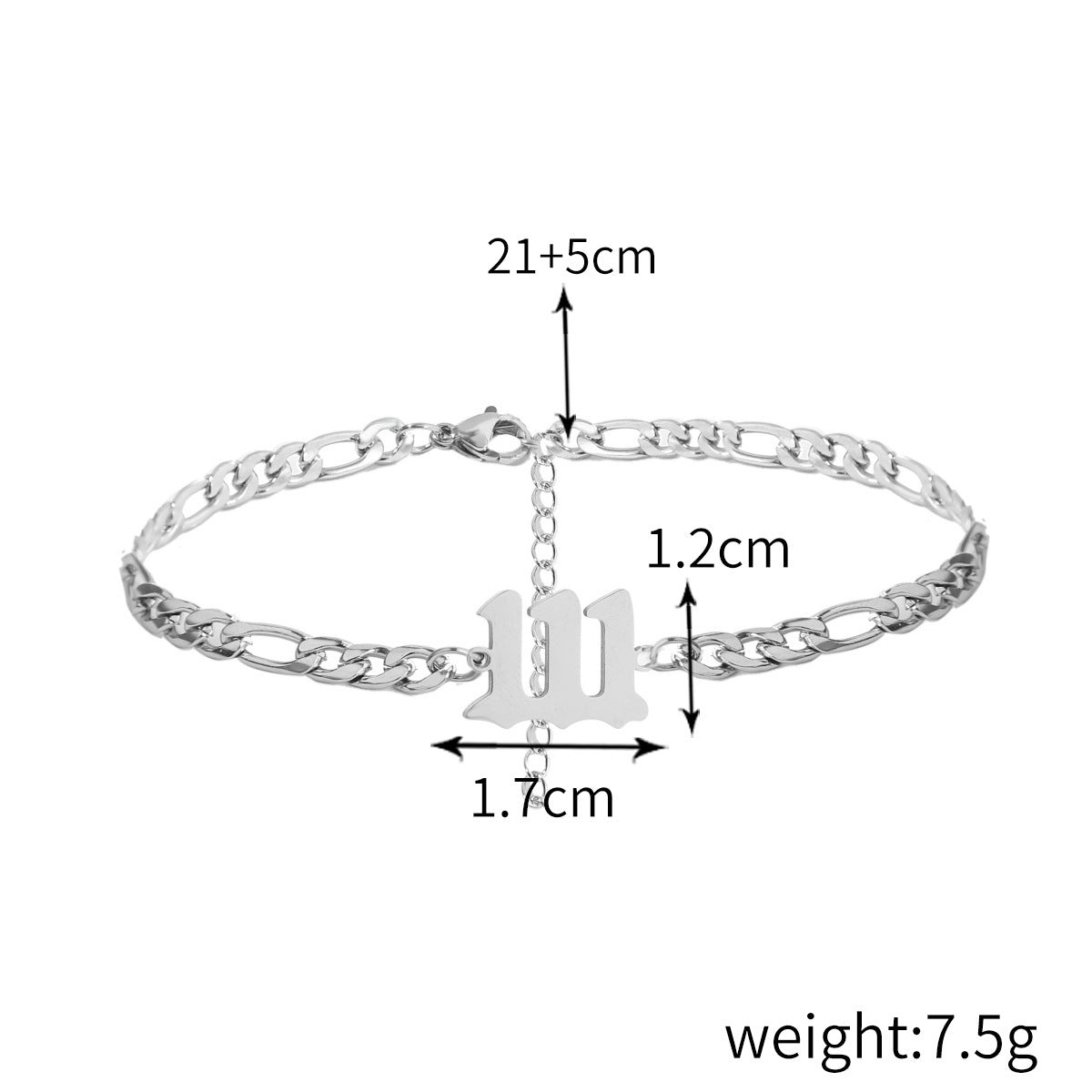 Women's Digital Titanium Steel Pendant Anklet Stainless Bracelets