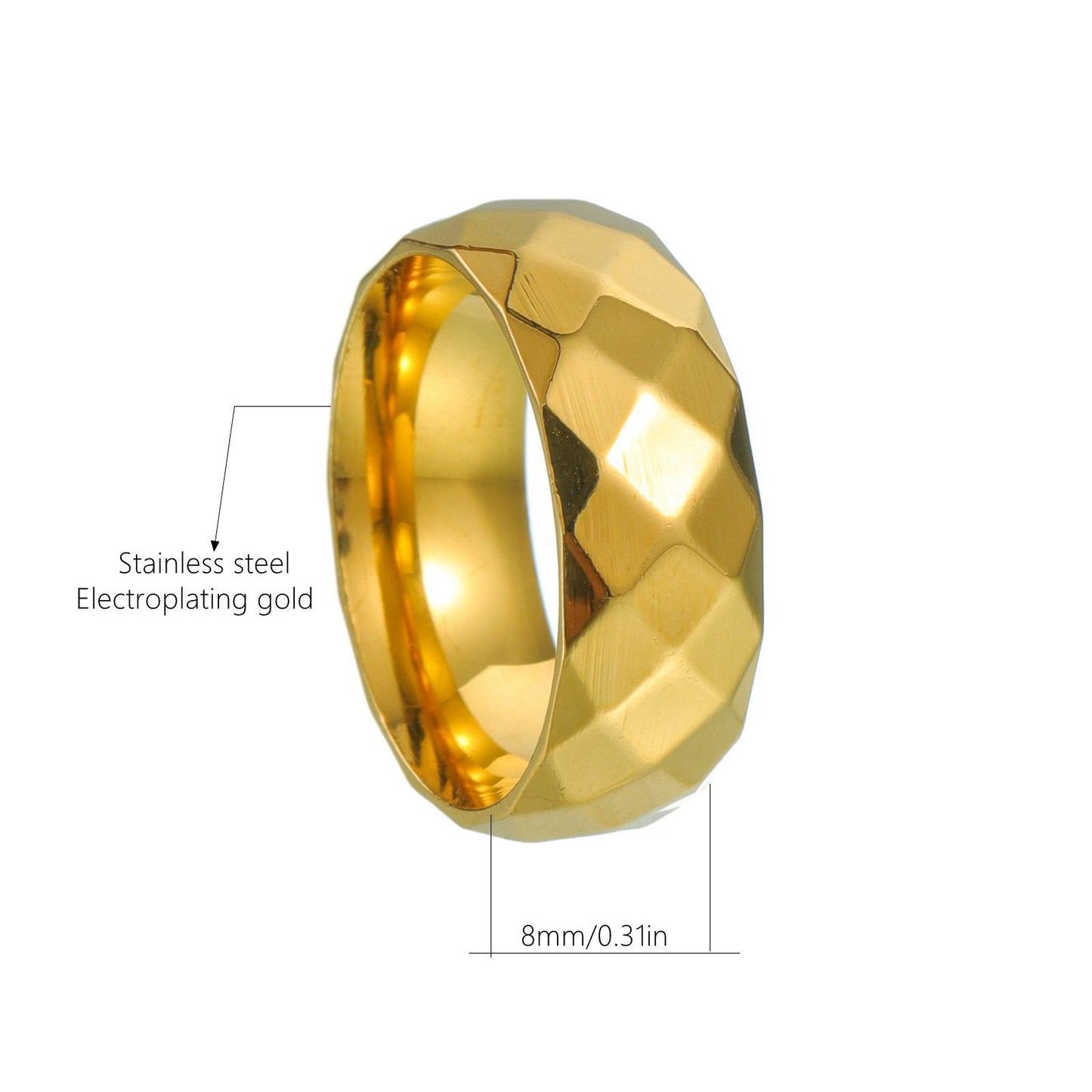 Men's Face Wide Diamond Surface Wedding Electroplating Rings