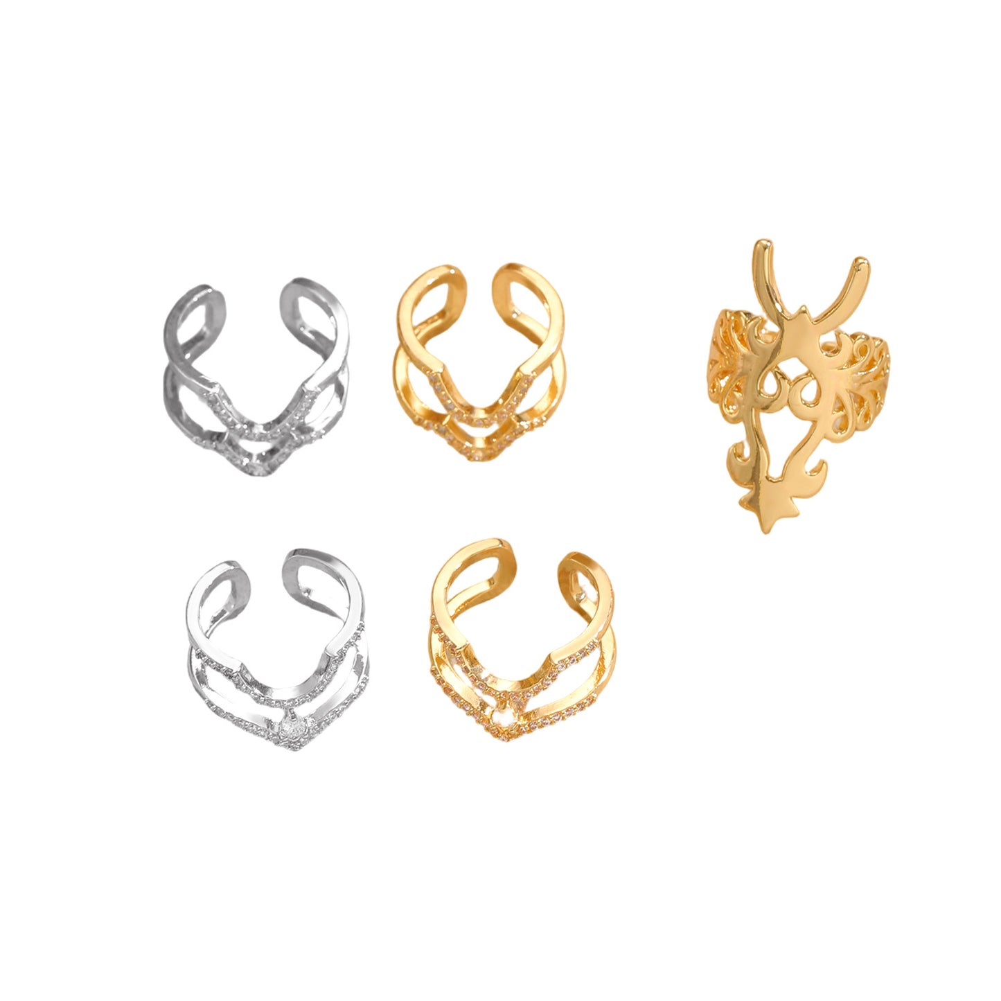 Copper Inlaid Zircon Nail Female Wear Ring