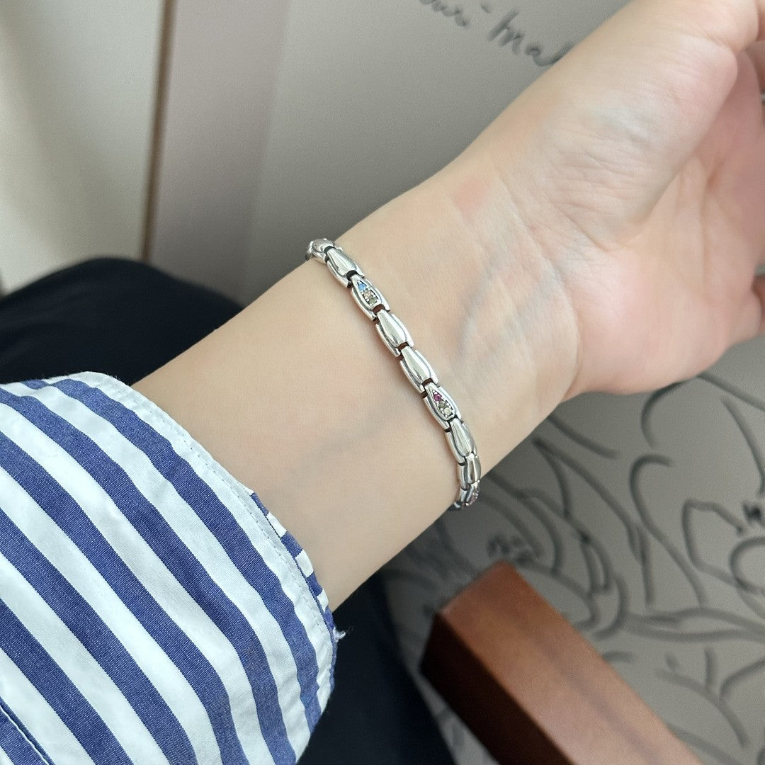 Stil personalisierte chinesische Farbe Zirkon ovale Schnalle weibliche Dopamin-Armbänder