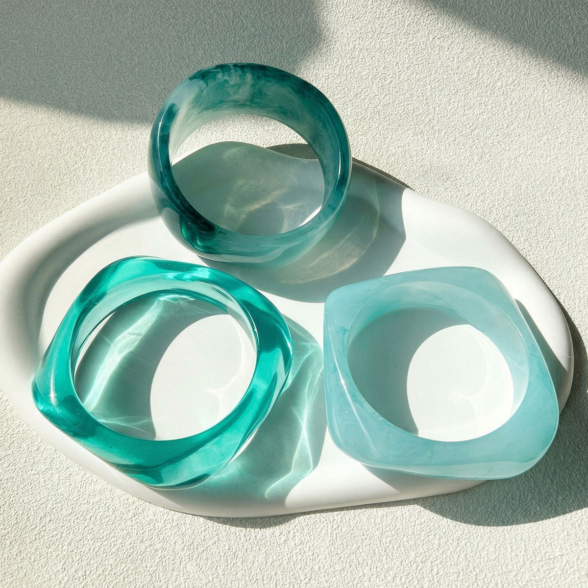 Geometric Resin Stylish Simple Versatile Blue Bracelets