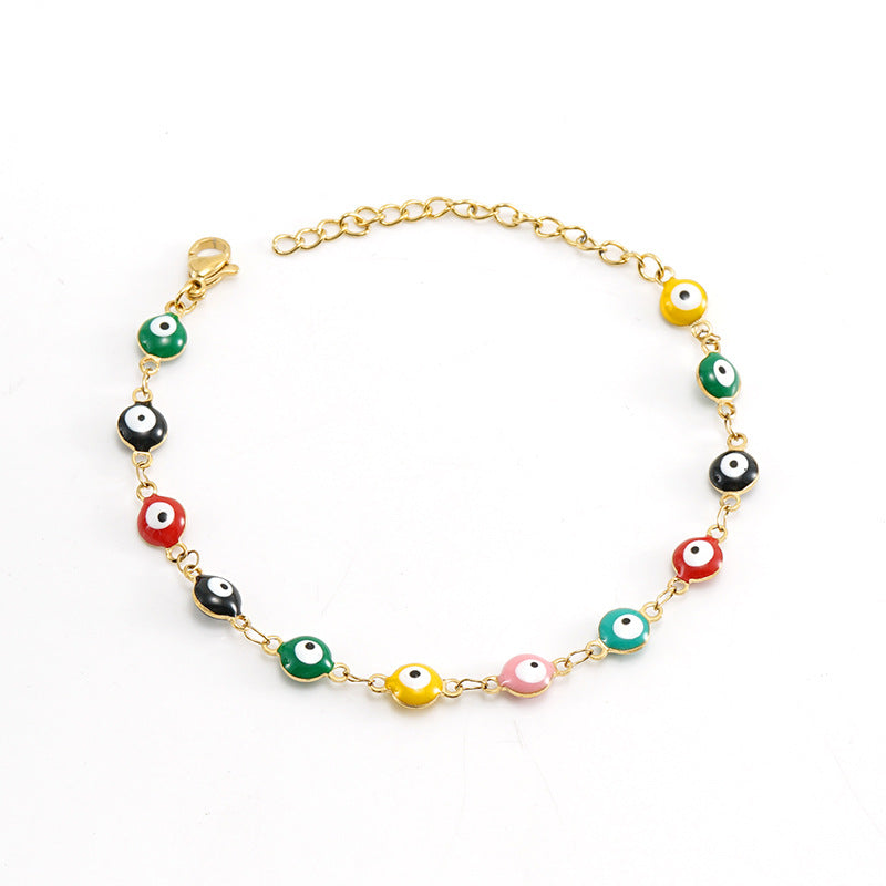 Women's Turkish Evil Eye Color Matching Stainless Necklaces