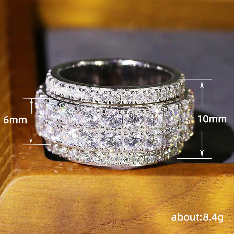 Women's & Men's & Super Flash Half Circle Diamond Rings