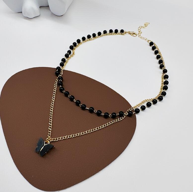 Women's Black Butterfly Short Clavicle Chain Hot Necklaces