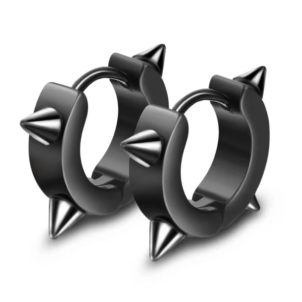 Women's & Men's Black Series Punk Titanium Steel Clips Ear Clip