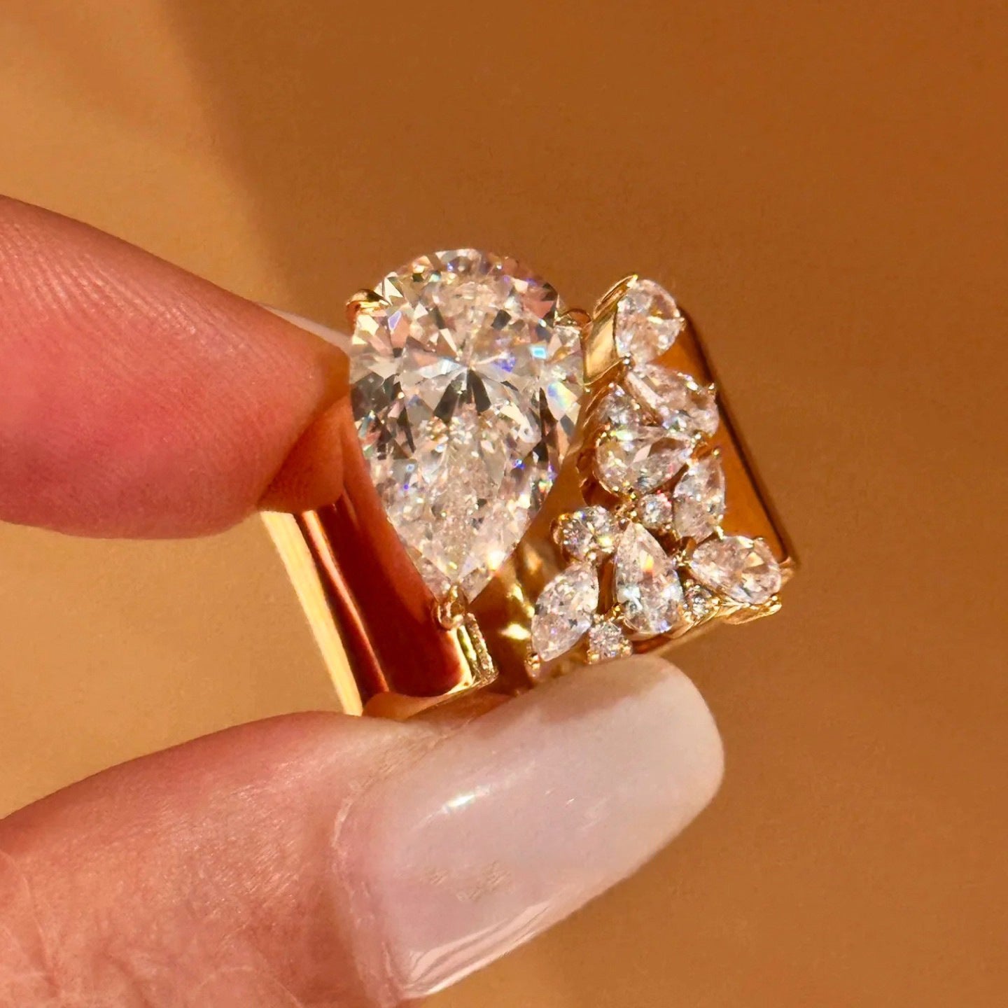 Women's Double-headed Rhinestone Open Light Luxury High-grade Ring