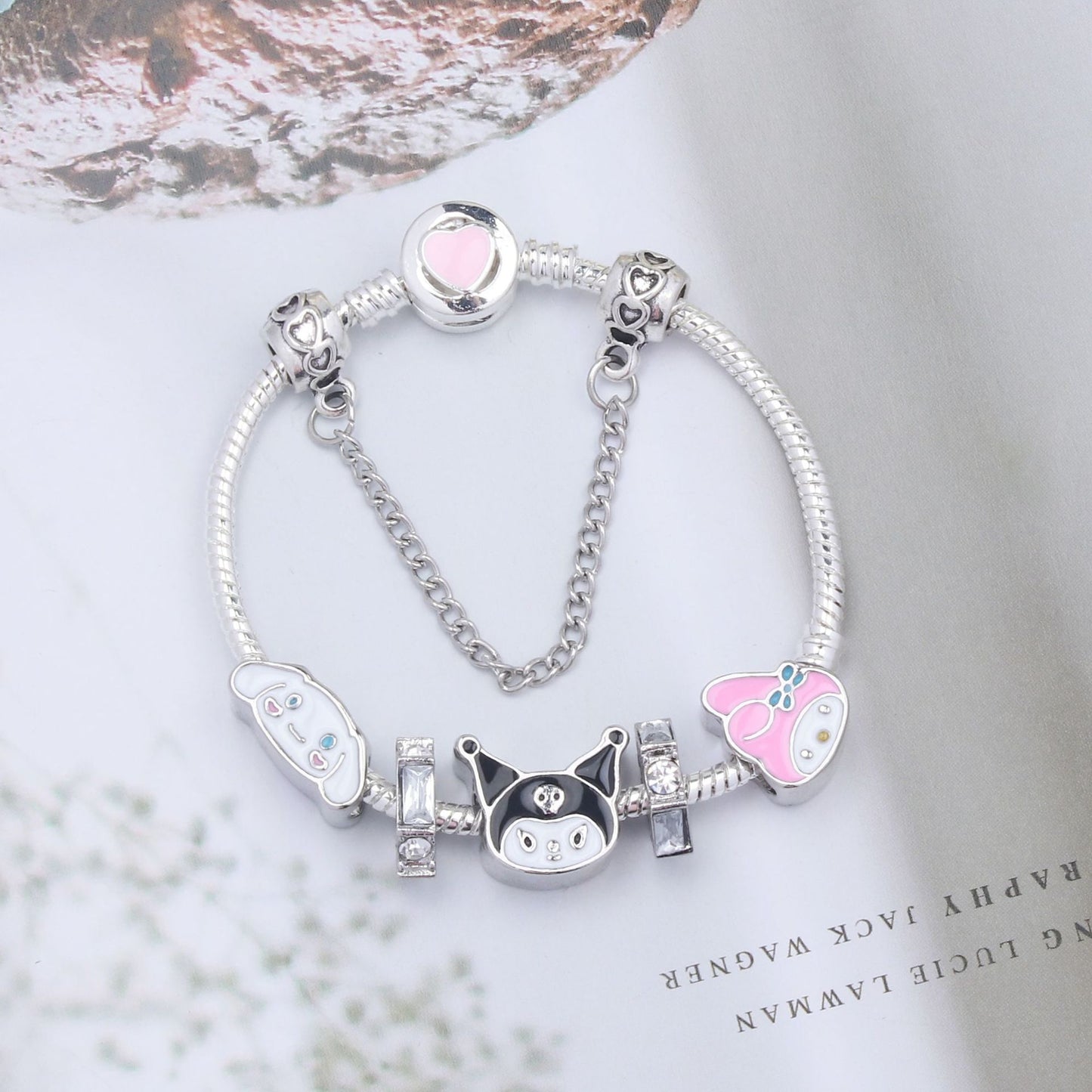 Cartoon Clow Melody Series Heart-shaped Beaded Bracelets