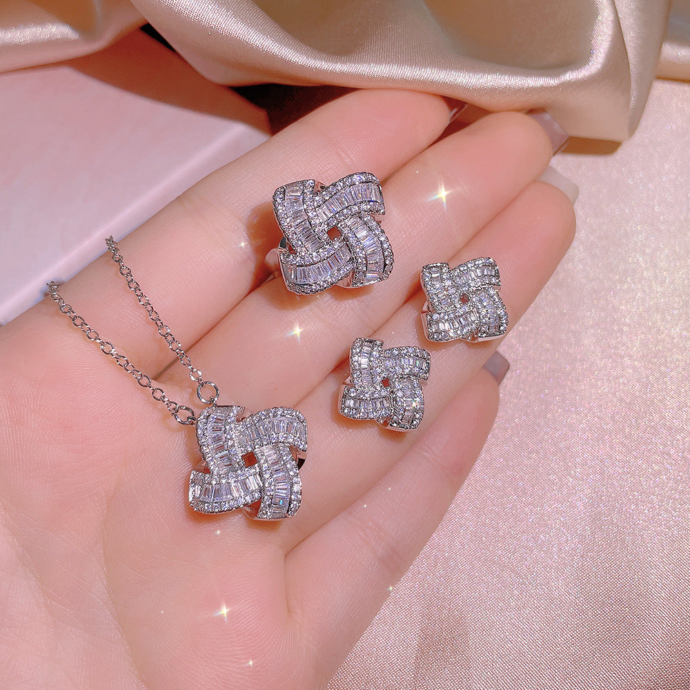 Pretty Durable Comfortable Wedding Three-piece Fashion Jewelry Set