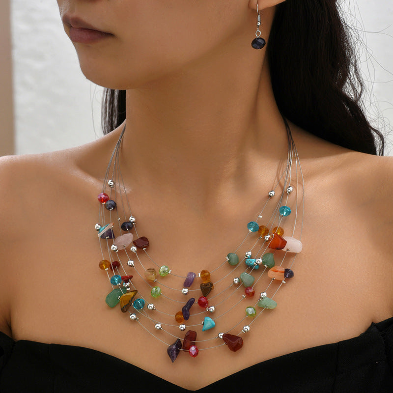 Indian Ethnic Style Vintage Gemstone Beads 2 Necklaces