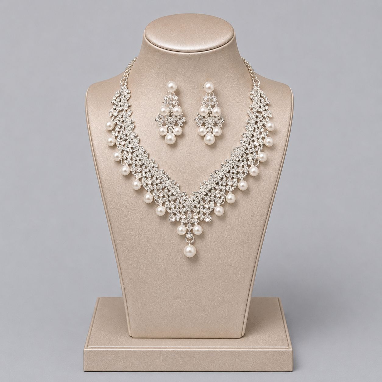Alloy Rhinestone Light Luxury Dinner Dress Jewelry Set