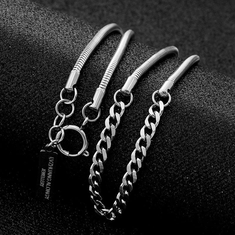 Steel Snake Chain Spring Fastener Simple Fashion Necklaces