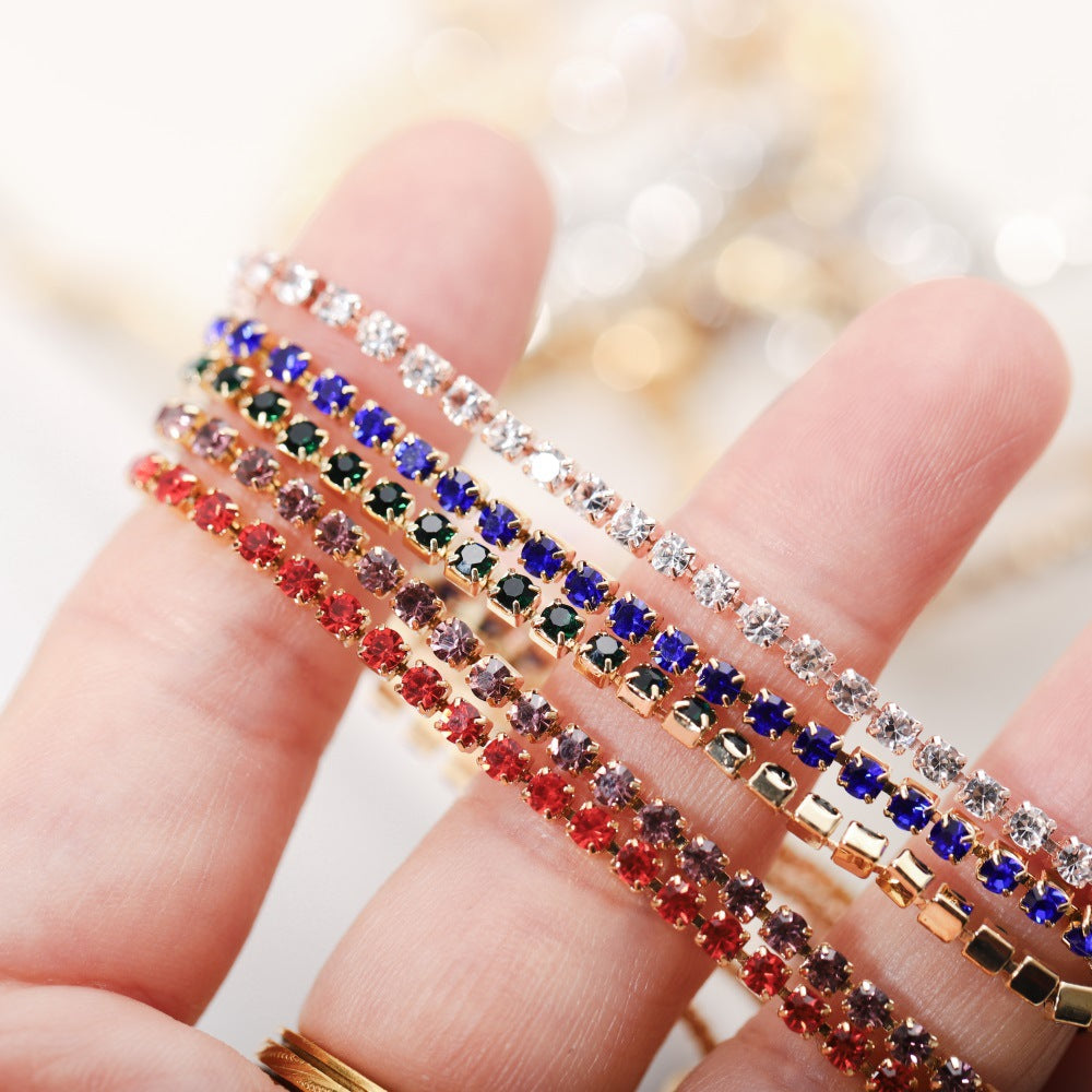 Bracelets réglables féminins de chaîne de griffe de Zircon incrusté