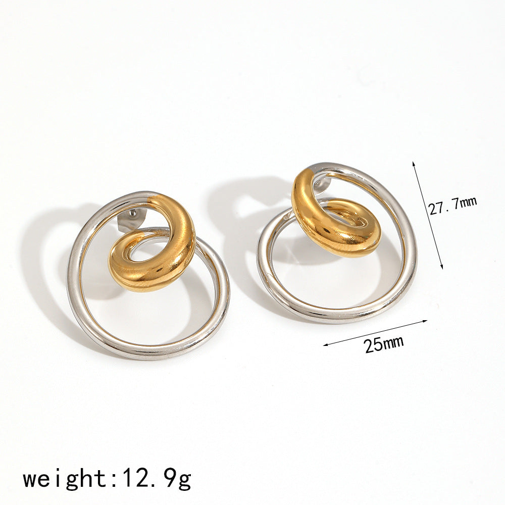 Stainless Steel Female Minority Simple Irregular Earrings