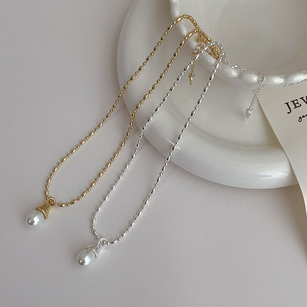 Women's Grain Metal Shell Bead High-grade Light Pendants