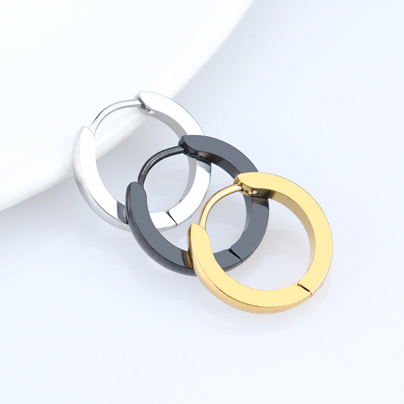 Fashion Stainless Titanium Steel Classic Arc Surface Ear Buckle