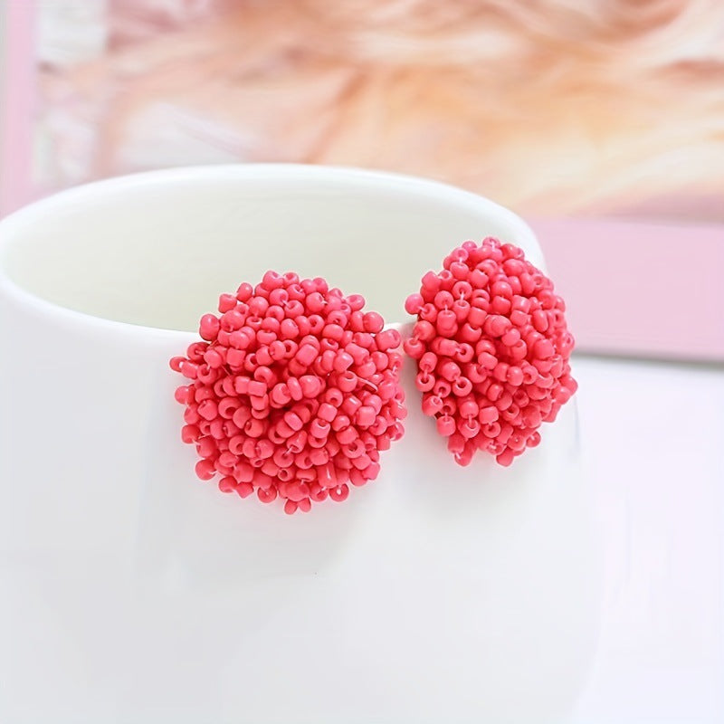 Bohemian Classic Bead Woven Handmade Popular Stud Earrings