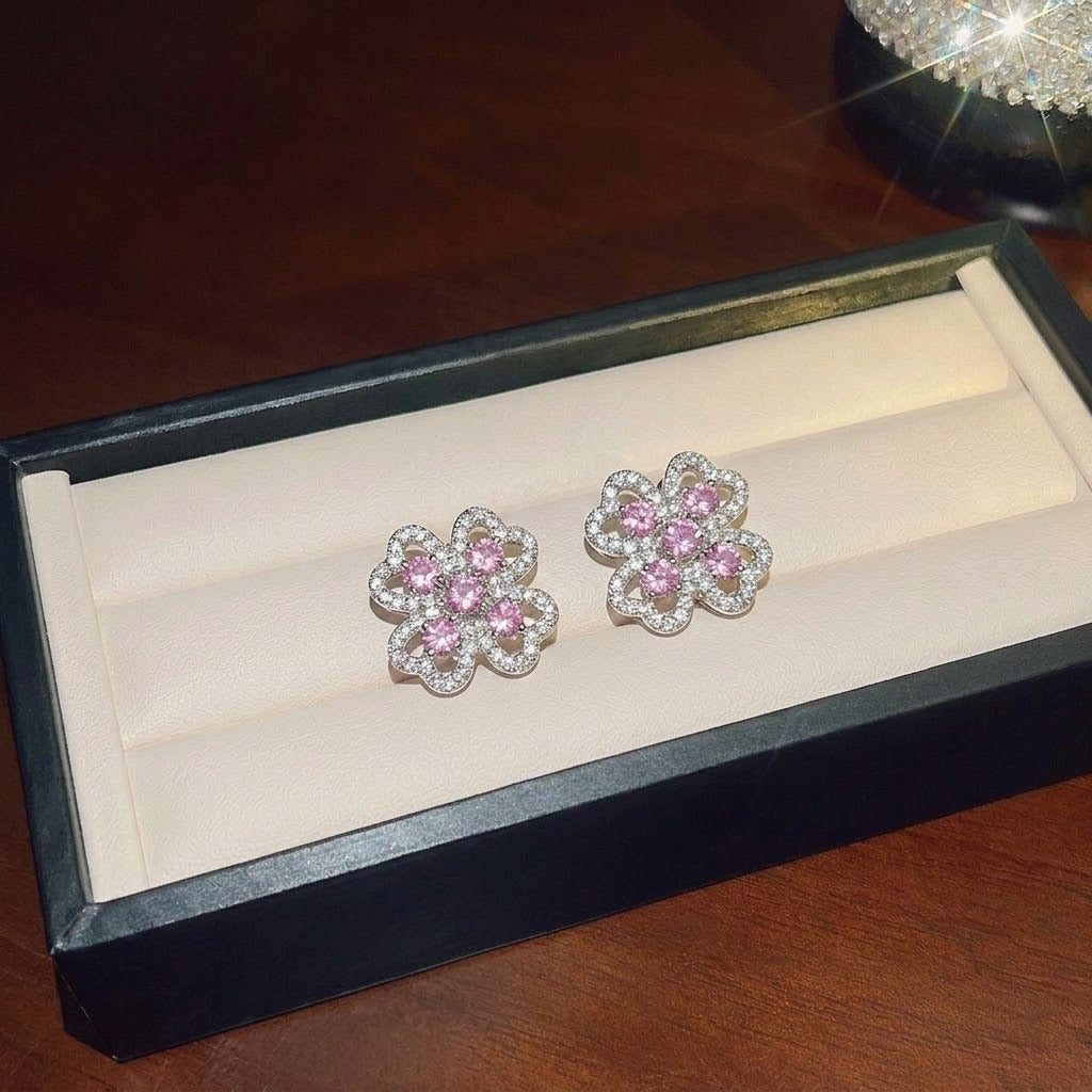 Rotating Degree Rotation Heart-shaped Zircon Clavicle Rings