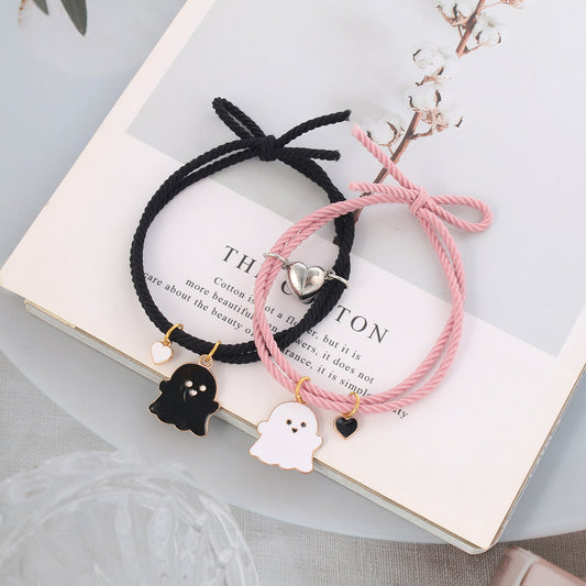 Women's & Men's Band Rope Love Magnet Halloween Ghost Bracelets