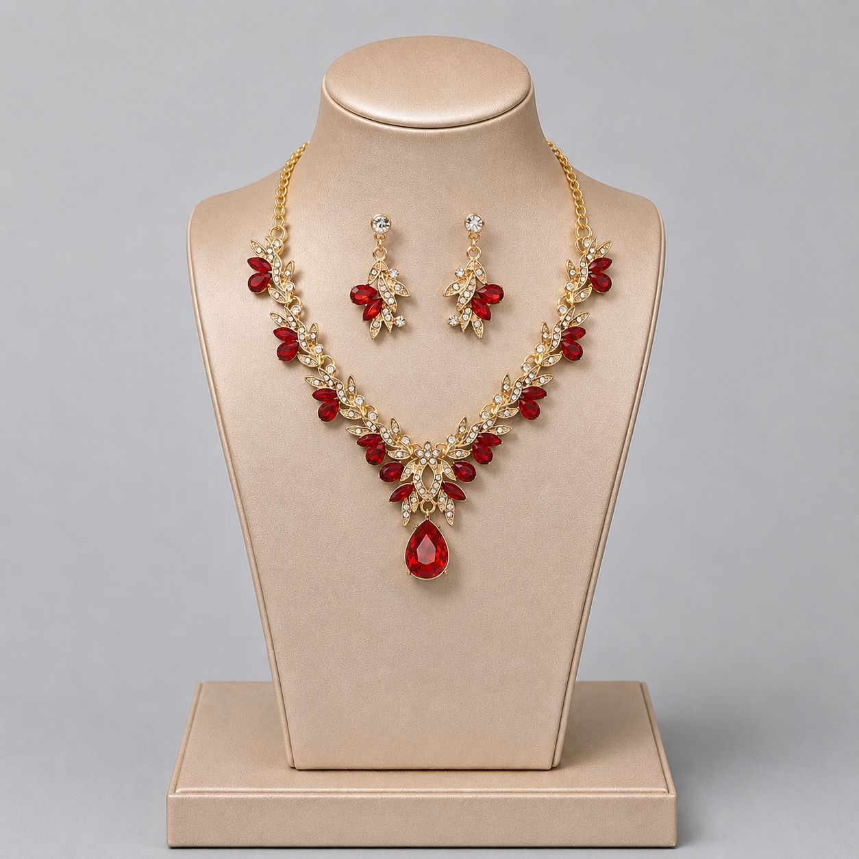 Alloy Rhinestone Light Luxury Dinner Dress Jewelry Set