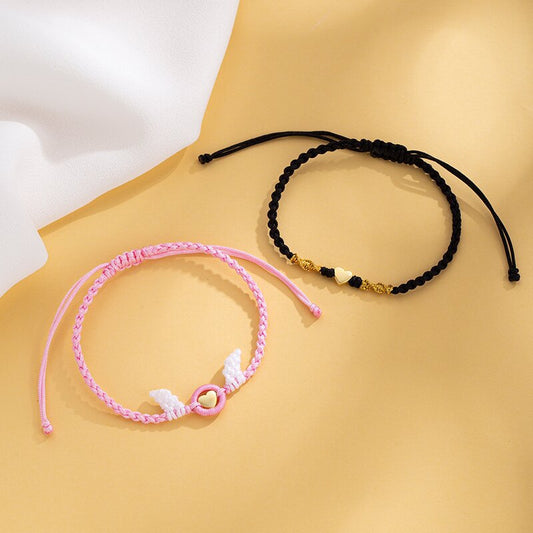 Heart Wings Couple Girlfriends Wrist String Bracelets