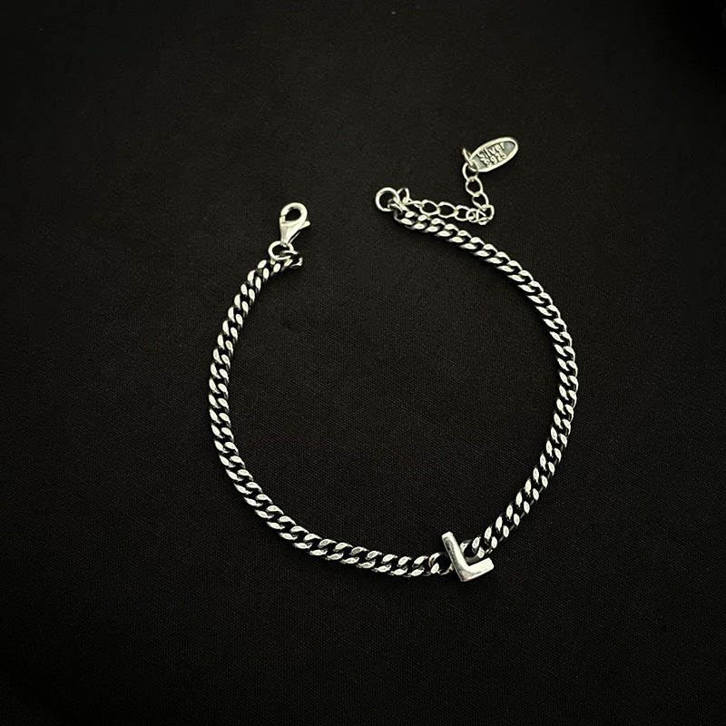 Bracelets d'intérêt spécial avec lettres anglaises en argent Sterling de Style coréen pour femmes