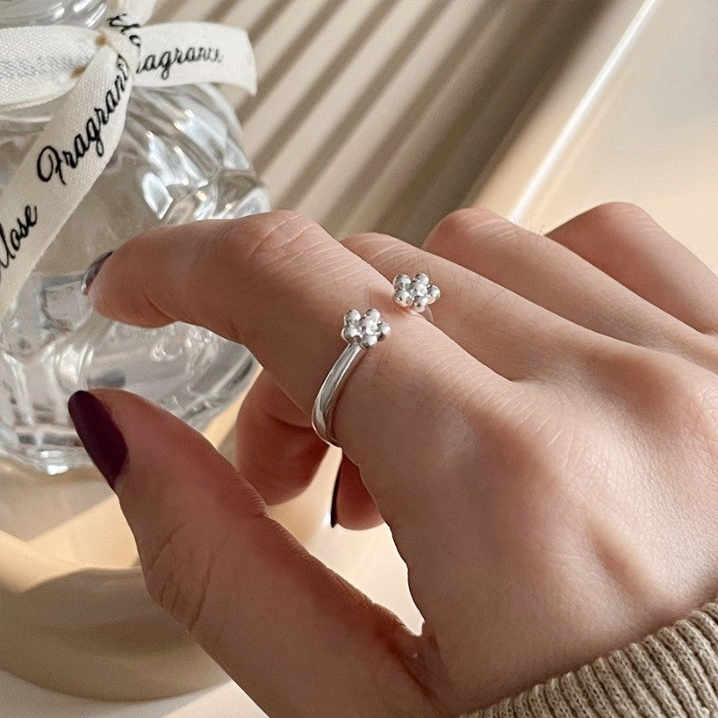 Sense Elastic String Small Pieces Of Sier Female Ring