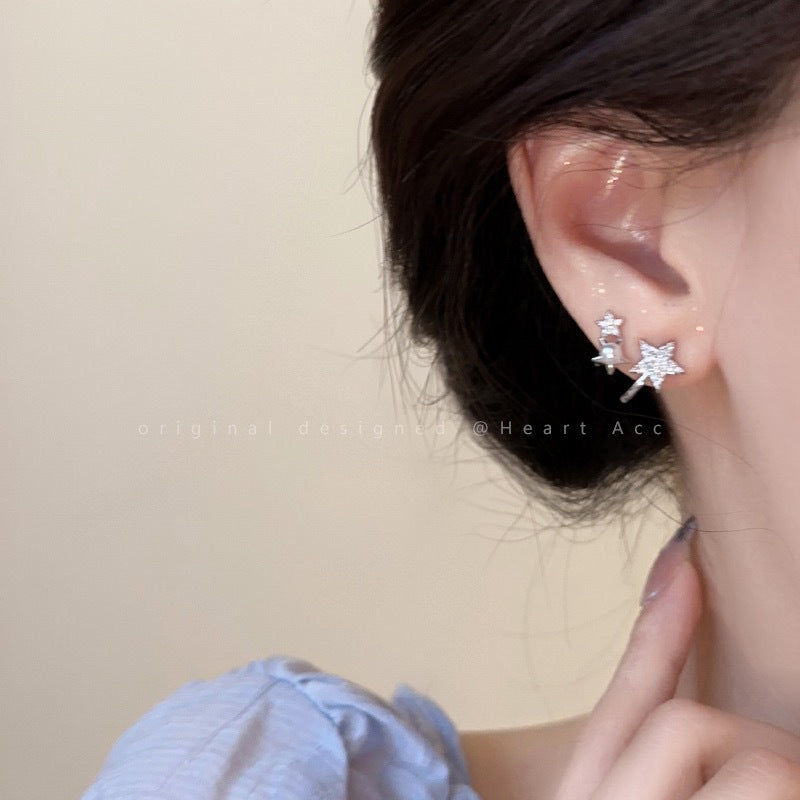 Women's Pearl Star Ear Trendy Niche Design High-grade Female Stud Earrings