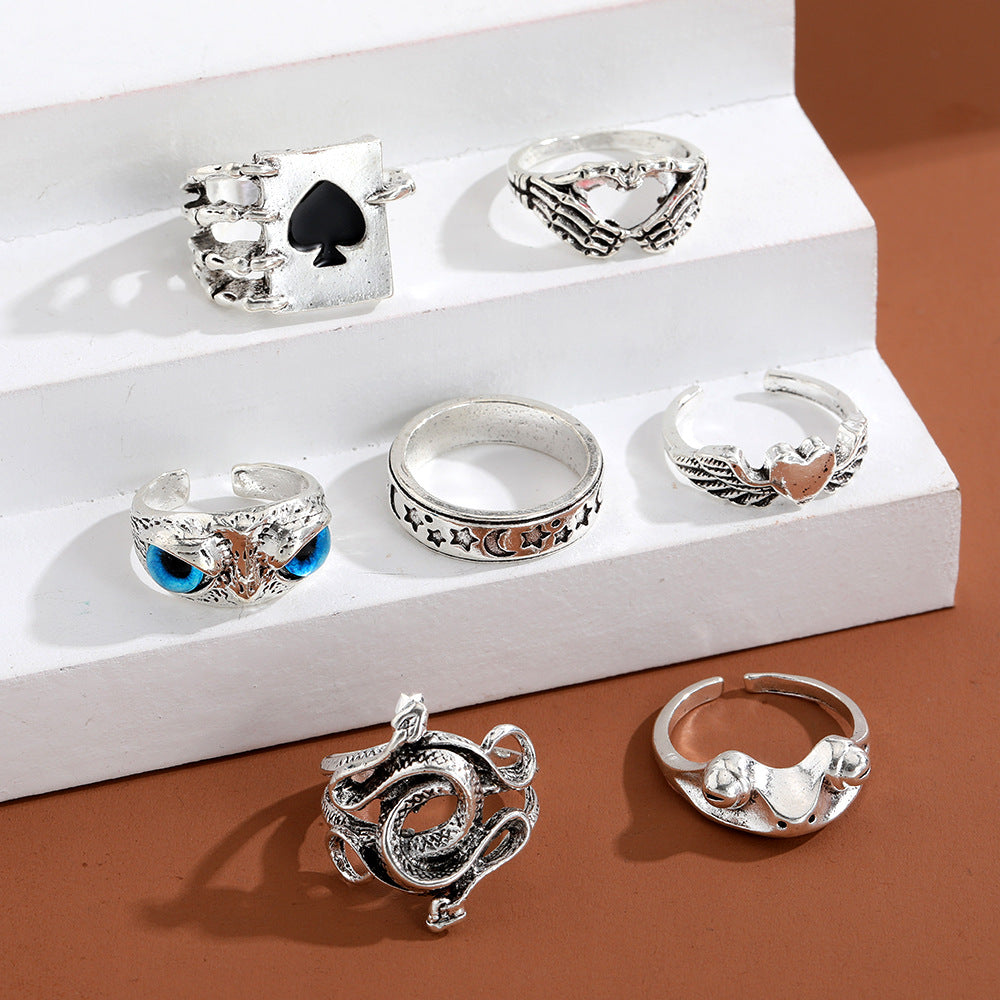 Vintage Animal Suit Owl Open Crying Rings