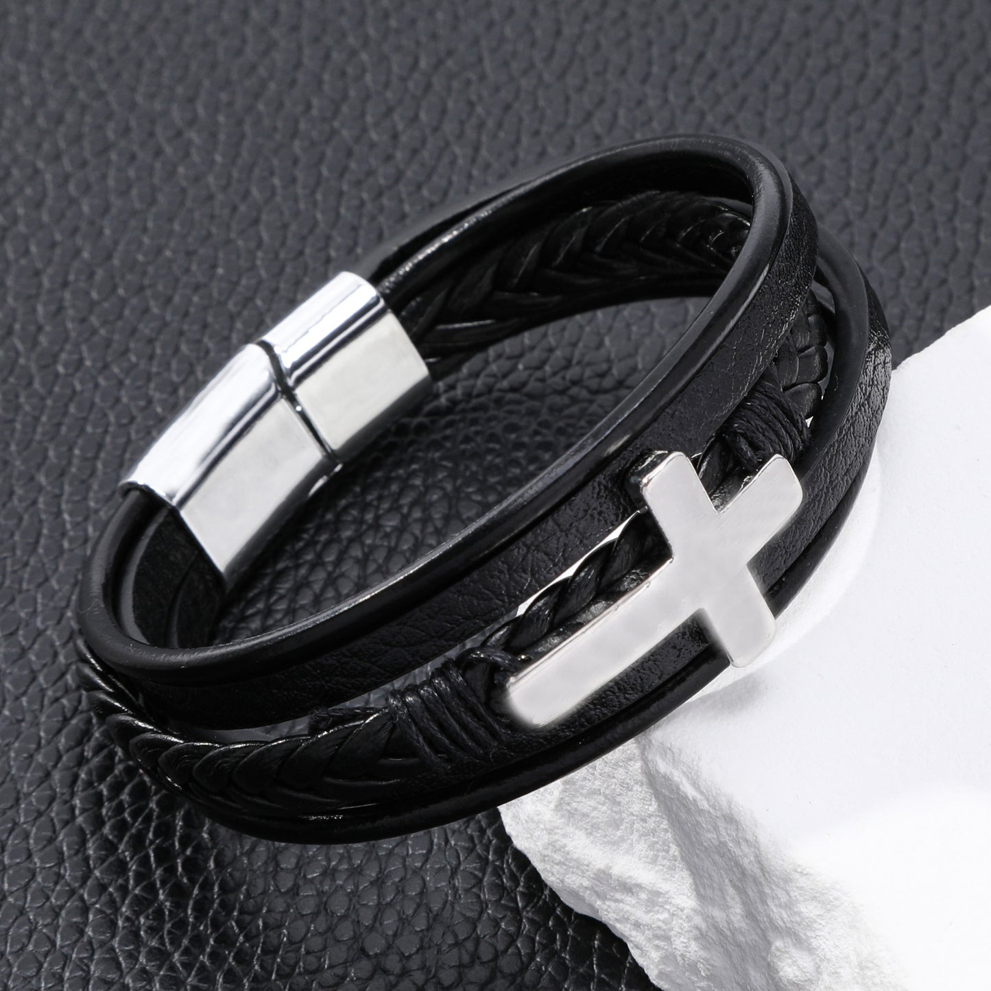 Leather Street Fashion Alloy Laser Woven Bracelets