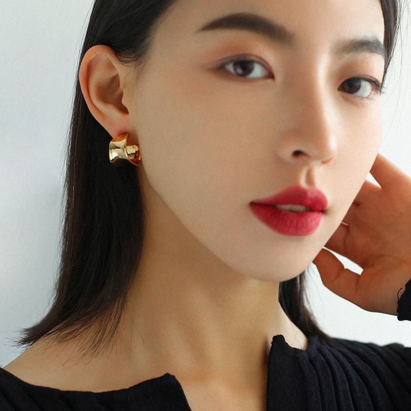 Minimalist Basic Matsumoto Shaped Female Commute Fashion Trend Earrings